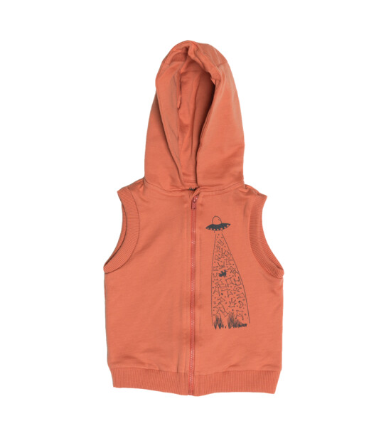 Little Yucca ''Hoodie'' Sweatshirt Yelek (Mercan)